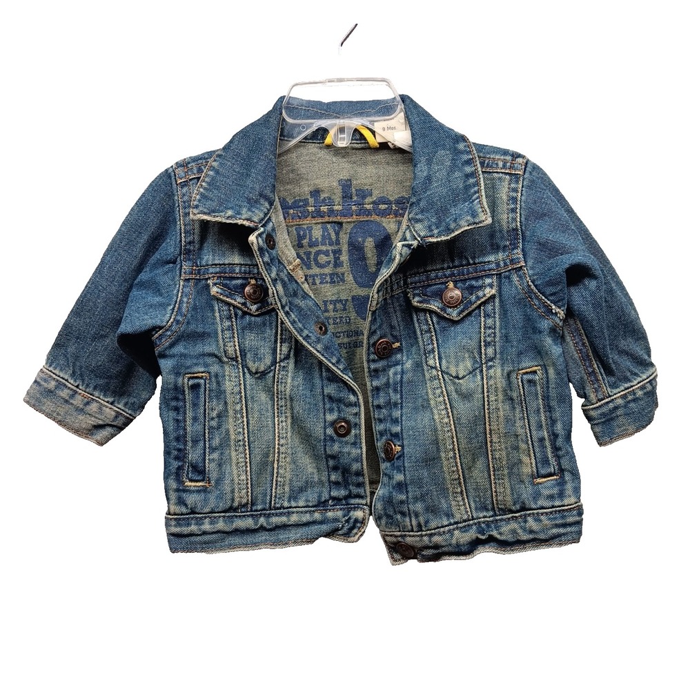 OshKosh B'gosh Baby 9 Months‎ Blue Denim Jean Trucker Jacket Classic Unisex Snap